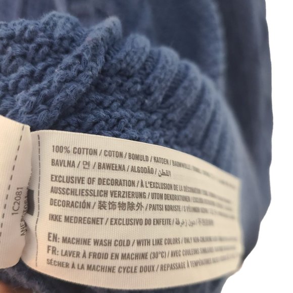 Abercrombie & Fitch Mens XL Blue Long Sleeves Cable Knit Crew Neck Sweater - Picture 6 of 8